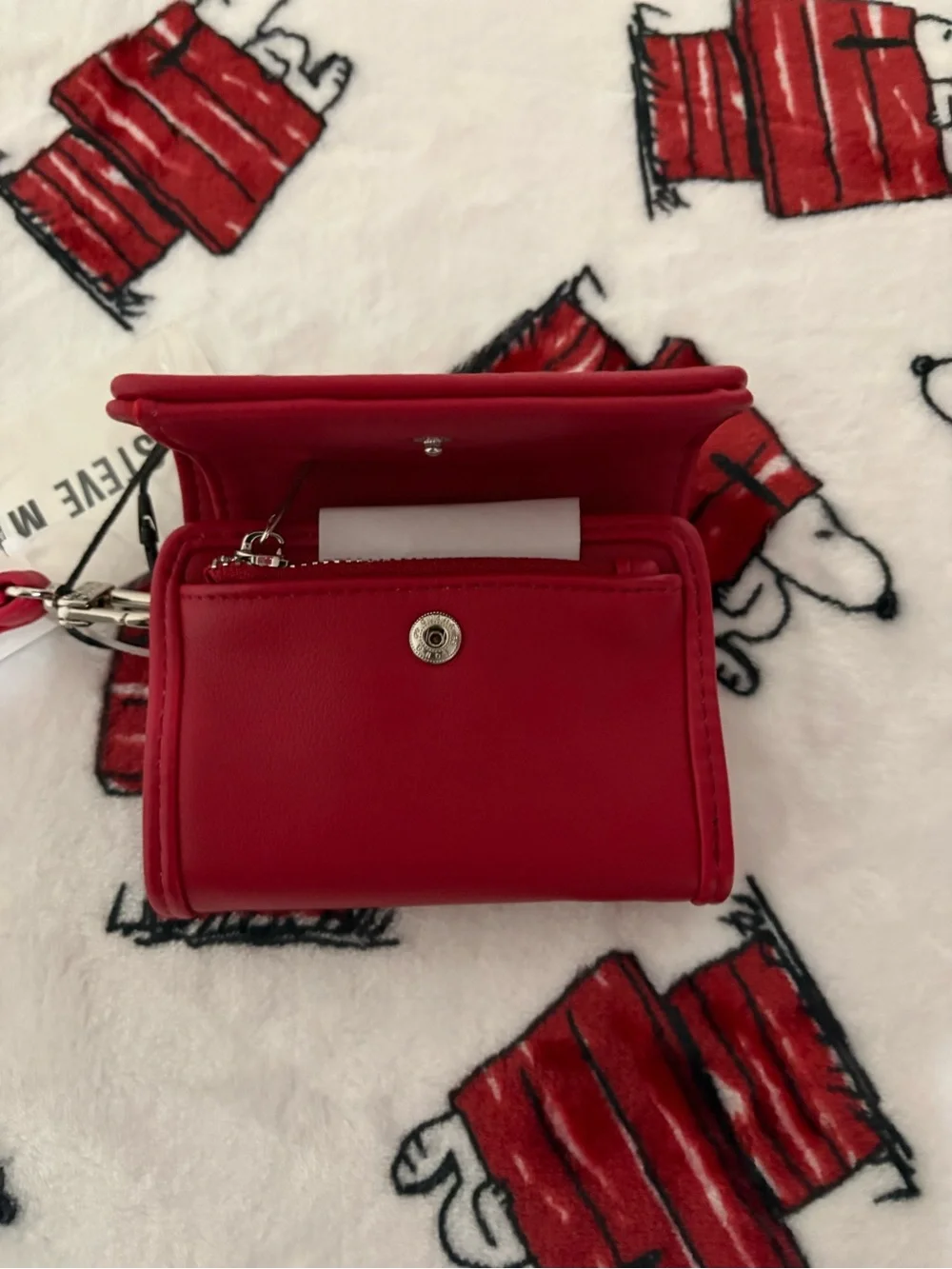 Steve Madden Red Wristlet Wallet with Logo Plate